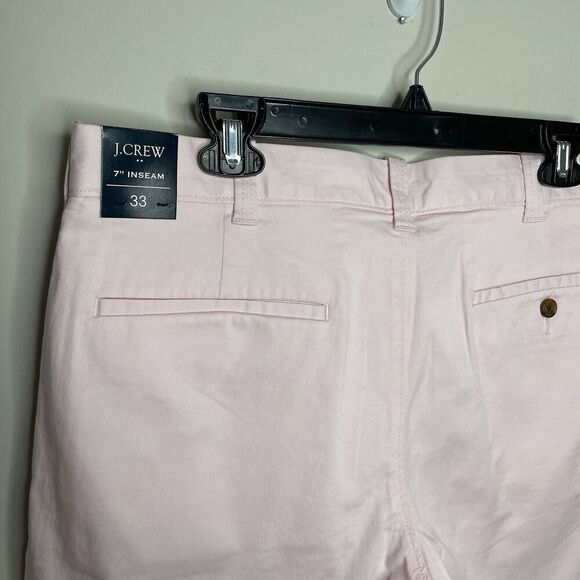 J CREW Chino Shorts Men 33 x 7 Pink NEW Flat-Front Cotton Blend L0923 - Picture 6 of 11